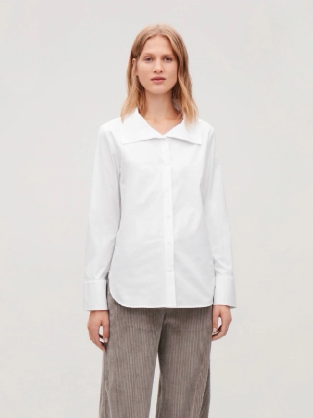 COS White Spread-Collar Button-Down Shirt